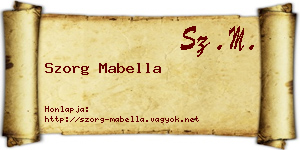 Szorg Mabella névjegykártya